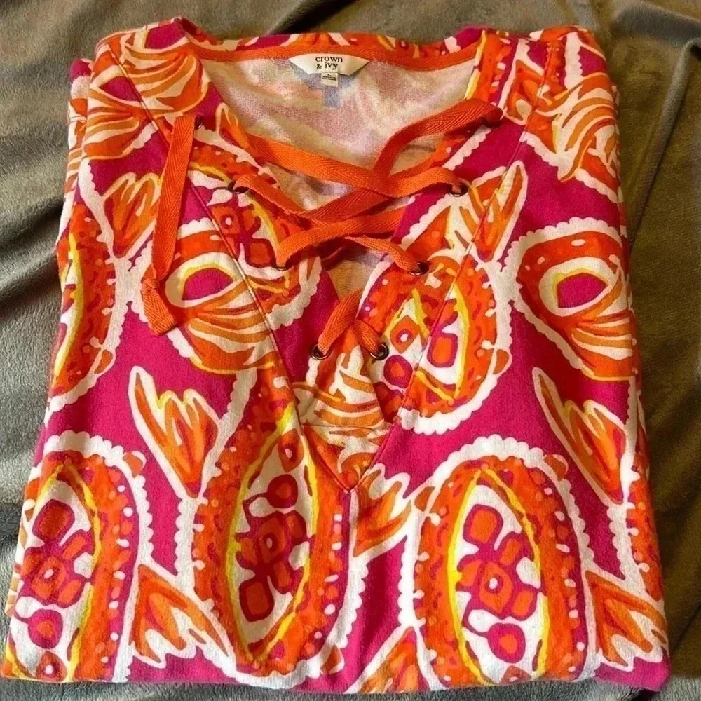 Crown & Ivy long sleeve sweatshirt  tunic LARGE